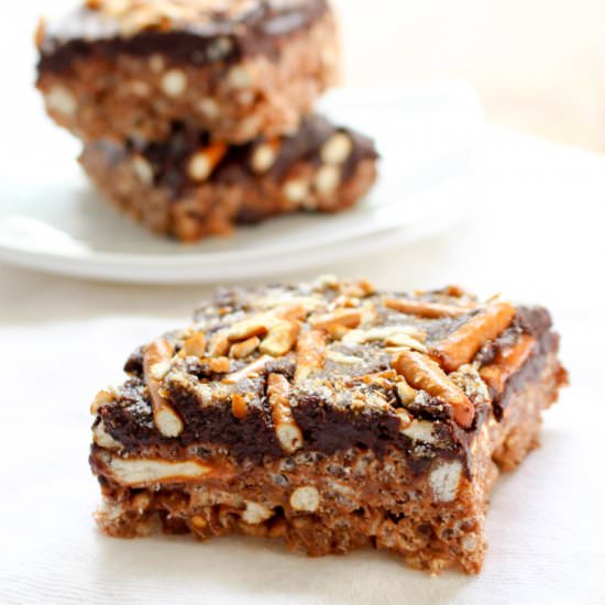 Nutella-Pretzel Cereal Treats