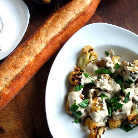 Grilled Tahini Cauliflower