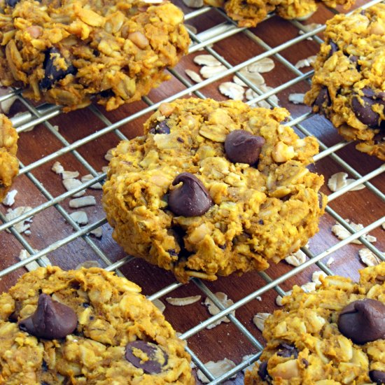 Chocolate Chip PB Pumpkin Cookies