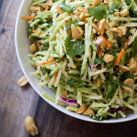 5 Minutes Thai Peanut Ginger Slaw