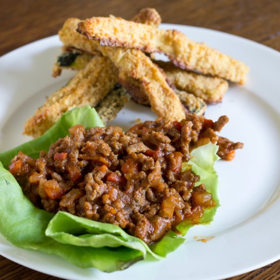 Sloppy Joes w/ Cajun Zucchini Fries