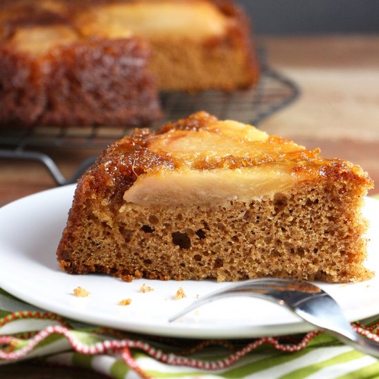 Ginger Pear Upside-Down Spice Cake