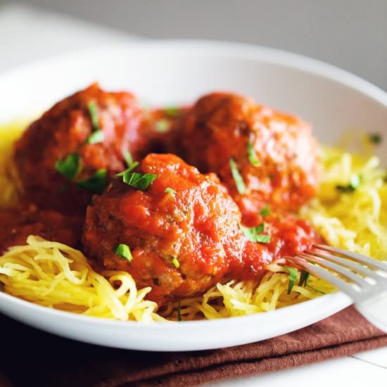 Spaghetti Squash & Meatballs