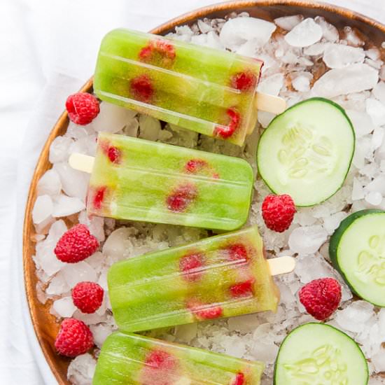 Cucumber Raspberry Pops