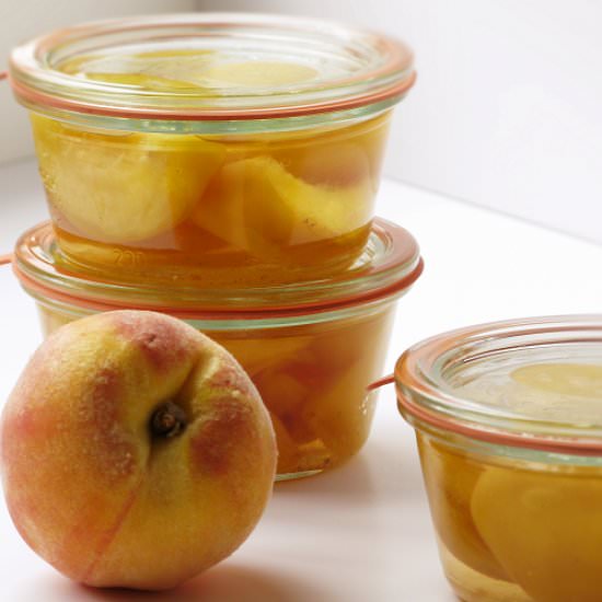 Canned Peaches in Vanilla Syrup