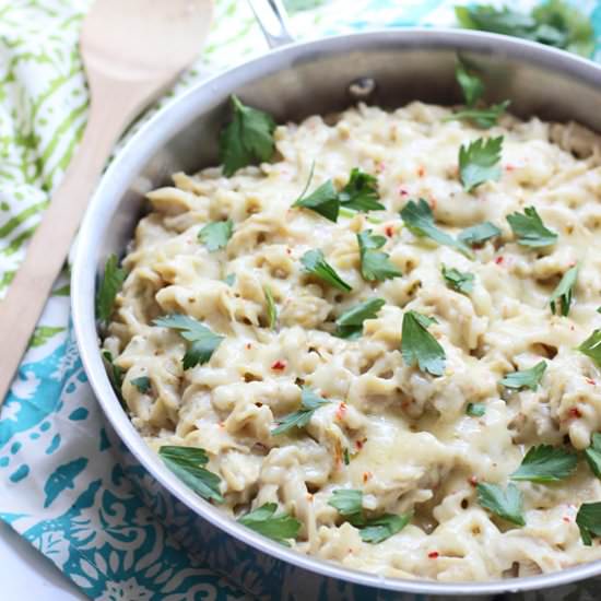 One Skillet Chicken Enchilada Pasta