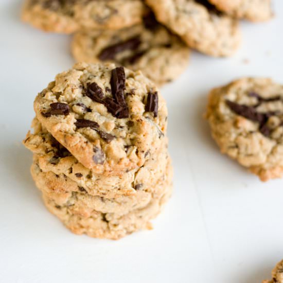 Peanut Butter Choc Oatmeal Cookies