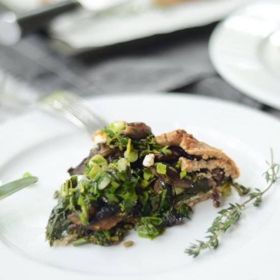 Mushroom-chard galette