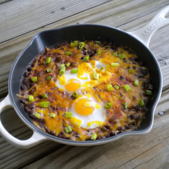 Spicy Black Bean Ranchero Eggs