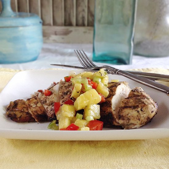 Jerk Chicken with Grilled Pineapple