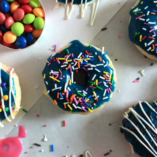 Baked Birthday Cake Donuts