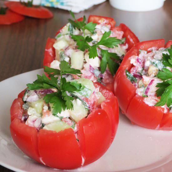 Tomato Cucumber Feta Salad