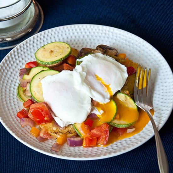 Poached Egg Summer Vegetable Hash