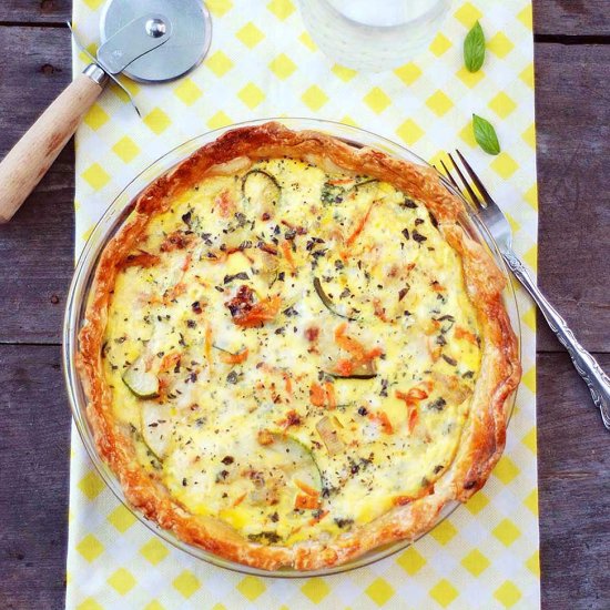 Zucchini Alfredo Pie