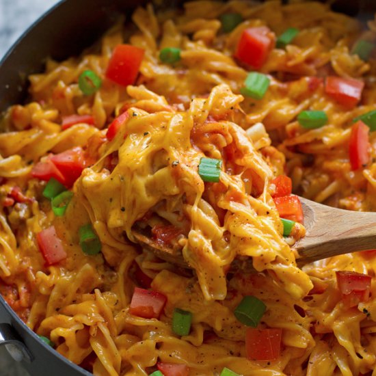 One pot cheeseburger pasta