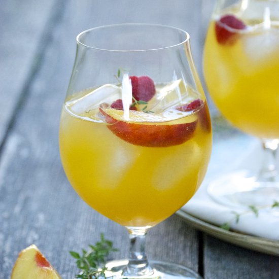 Peach Sangria w/ Chamomile + Thyme