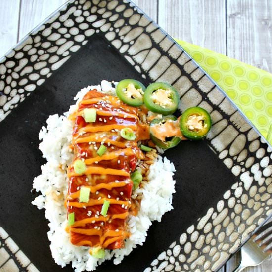 Teriyaki Salmon Sriracha