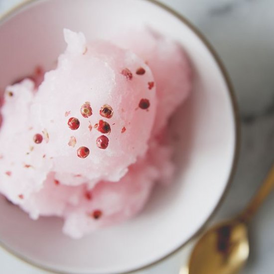 Pink Lemonade Peppercorn Sorbet