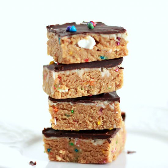 Guilt Free Birthday Cake Bars