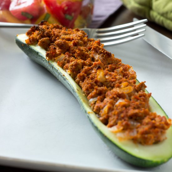 Paleo Turkey Zucchini Boats