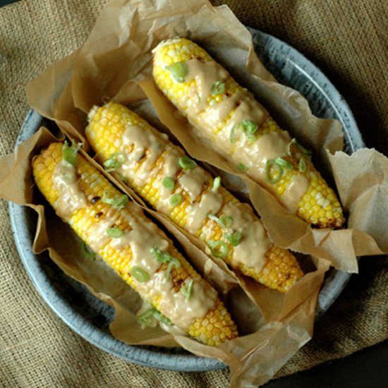 Sweet Corn with Cheddar Beer Sauce