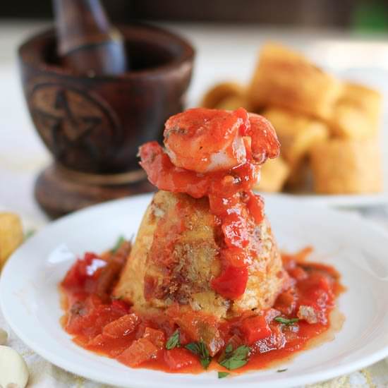 Mofongo with Shrimp Sauce