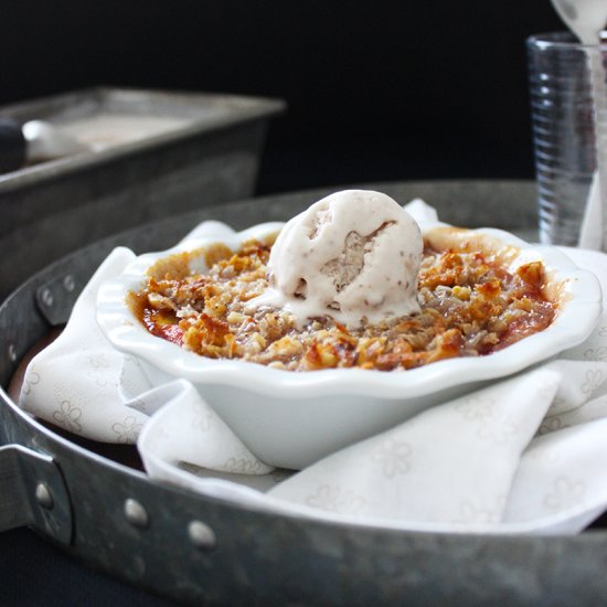 Peach Crisp w/ Maple Walnut Ice Cream