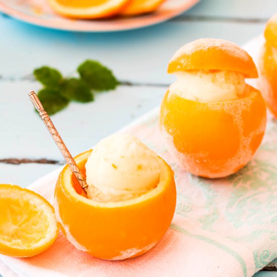 Orange Lemon Balm Sorbet