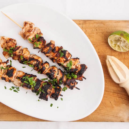 Honey Lime Chicken Skewers