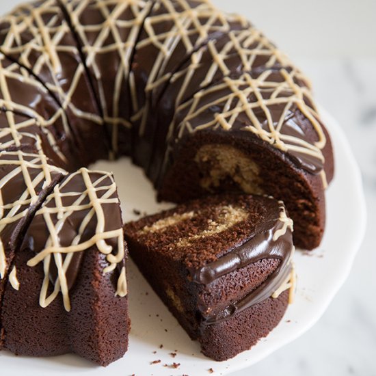 Peanut Butter Chocolate Bundt Cake