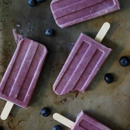 Blueberry Greek Yogurt Popsicles