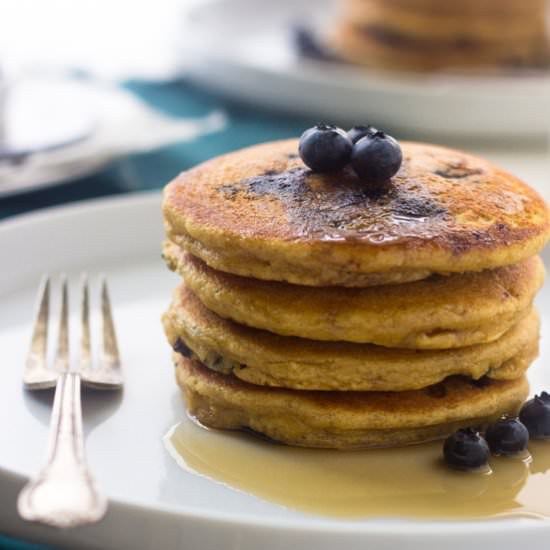 Healthy Ricotta Blueberry Pancakes