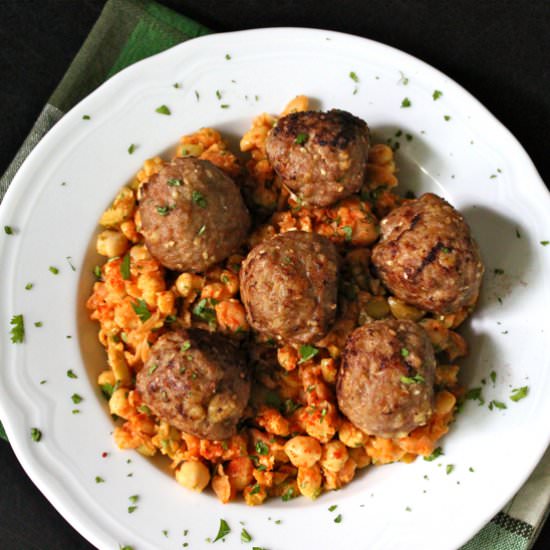 Turkey Meatballs & Chickpea Salad