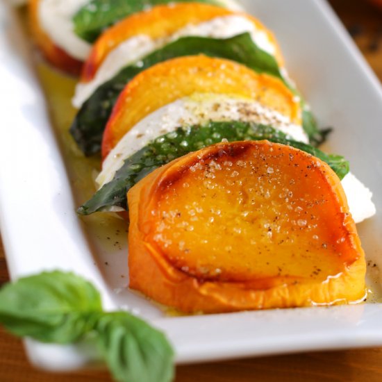 Roasted Peach Caprese Salad