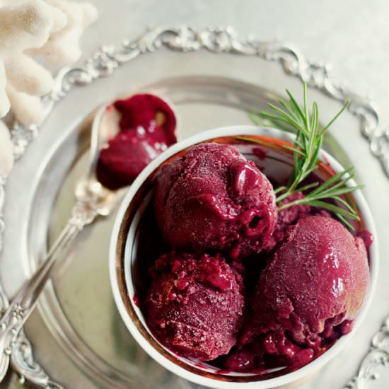 Rosemary Blackberry Sorbet