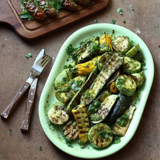 Grilled Zuchcini and Sausage