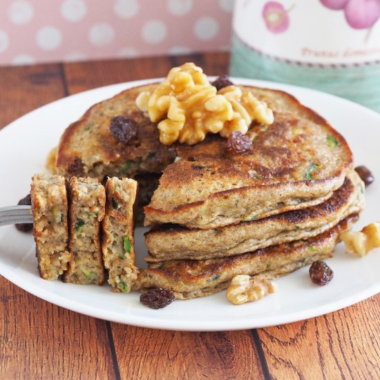 Zucchini Bread Pancakes (Healthy!)