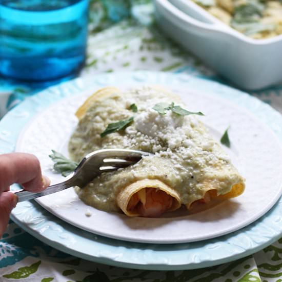 Skinny Shrimp and Crab Enchiladas