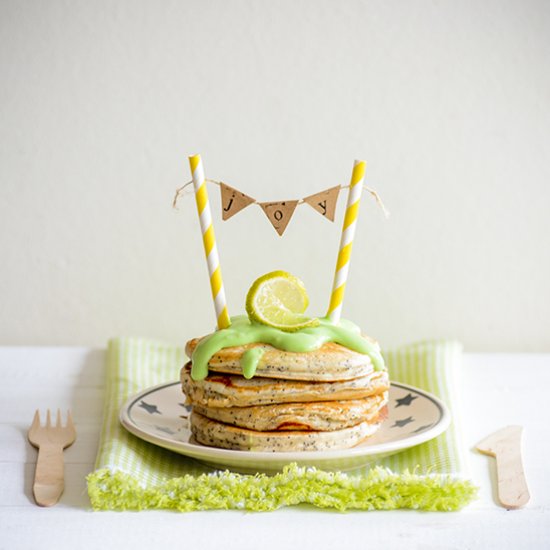 Poppyseed Pancakes with Lime Sauce