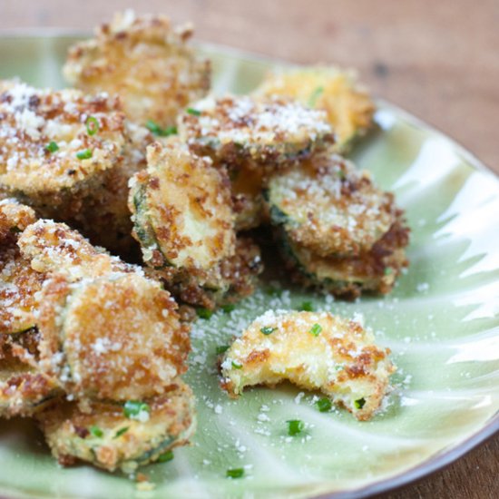 Fried Zucchini Parmesan Crisps