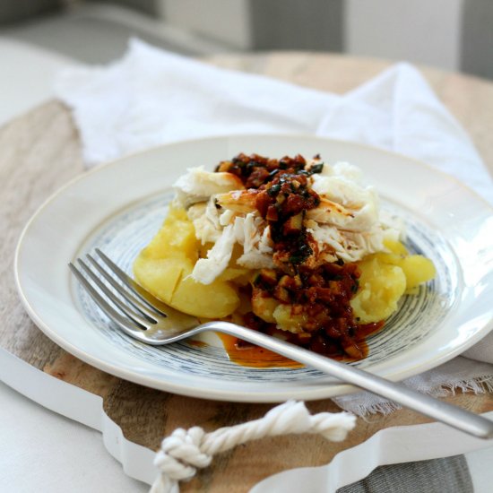 Potatoes with Cod and Chive Relish