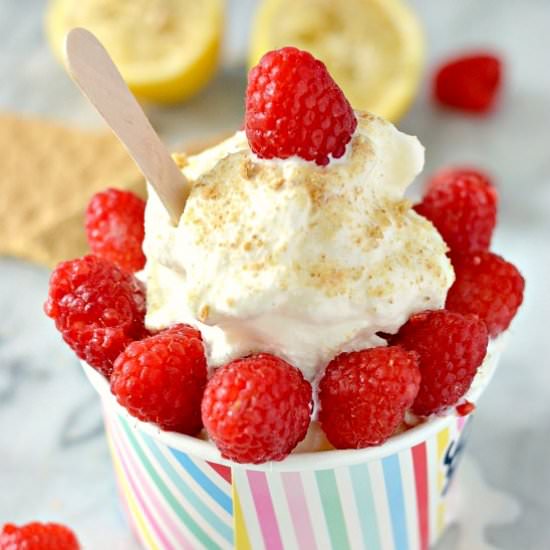 Raspberry Lemon Vanilla Ice Cream