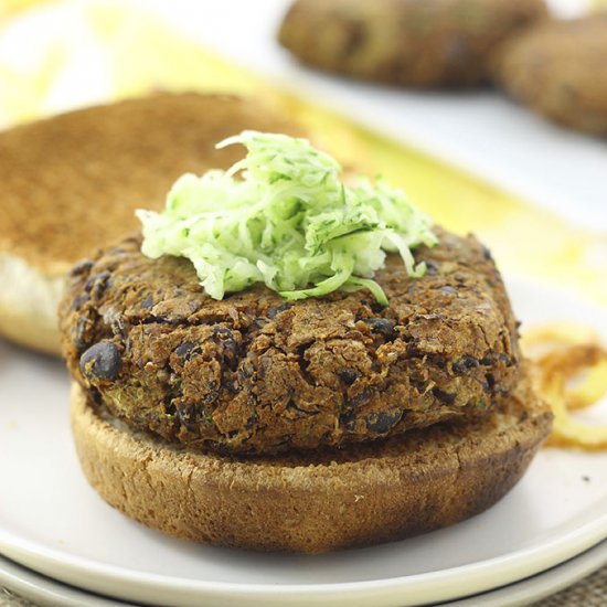 Spicy Zucchini Black Bean Burgers