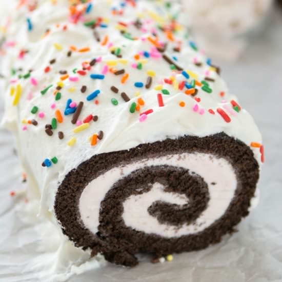 Neapolitan Ice Cream Cake Roll