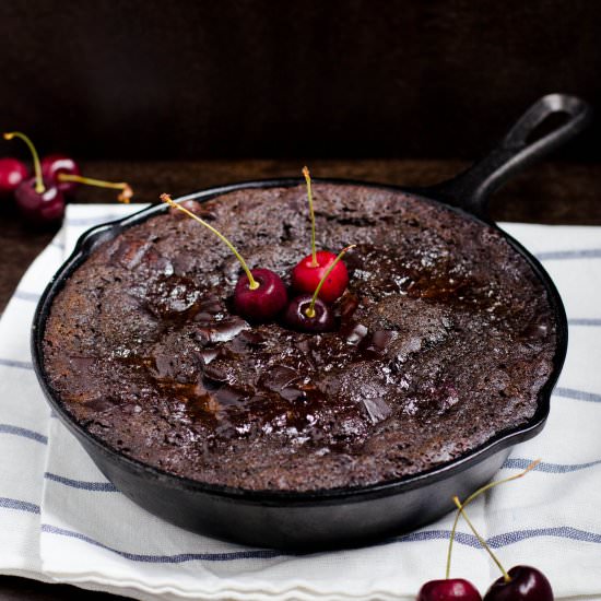 Chocolate Cherry Pudding Cake (GF)