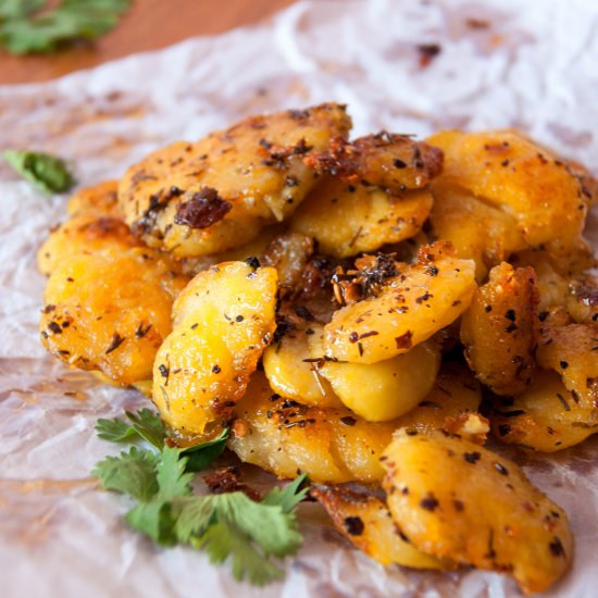 Smashed Baby Potatoes with Herbs