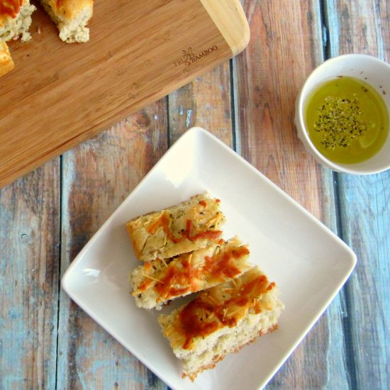 No-Knead Parmesan Foccacia Bread