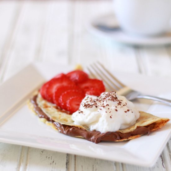 Homemade Strawberry Nutella Crepes