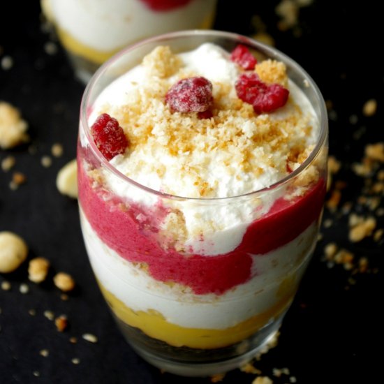 Raspberry, Curd & Nut Cream Parfait