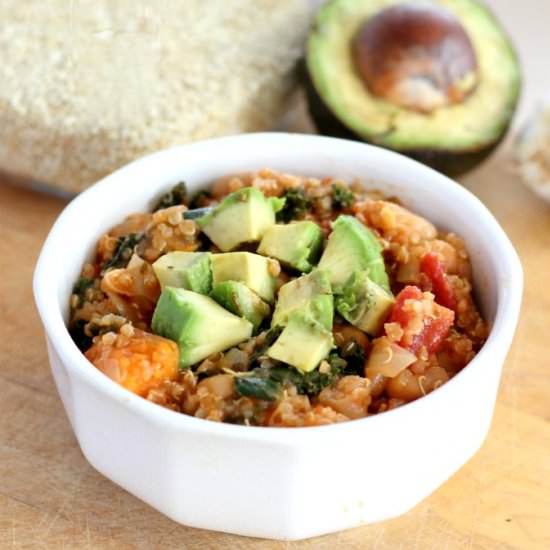 Vegan quinoa sweet potato chili